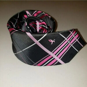Susan G. Komen black/pink plaid tie Breast Cancer Awareness‎